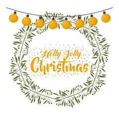 merry christmas wreath decoration vector illustration design