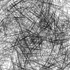 Abstract Grunge Line Pattern. Chaotic Black White Structure