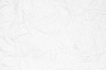 Crumpled white paper texture or paper background for design with copy space for text or image.
