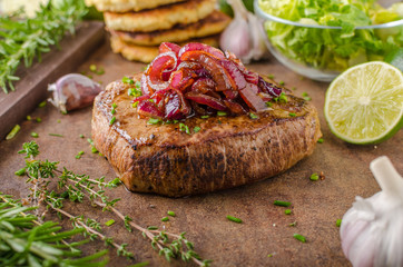 Delicious beef steak