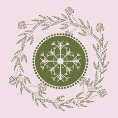 merry christmas wreath decoration vector illustration design