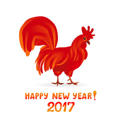 Red rooster . Vector illustration .