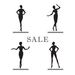 Women icon body vector figures .