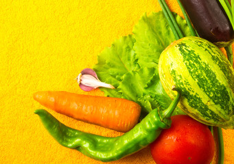 stilllife - different vegetables on wooden Board