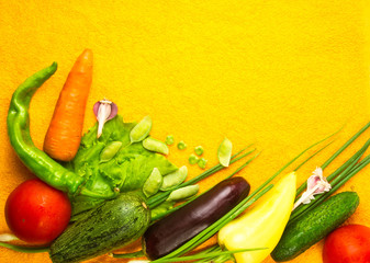 stilllife - different vegetables on wooden Board
