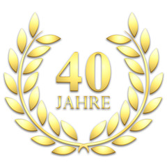 Lorbeerkranz. Gold. 40 jahre 