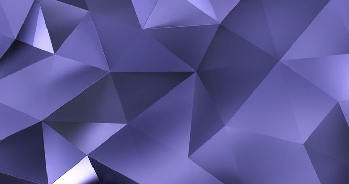 3d violet abstract geometric polygon surface motion background loop 4k