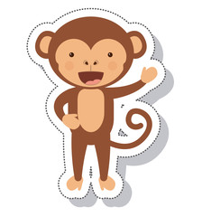 Fototapeta premium funny monkey isolated icon vector illustration design