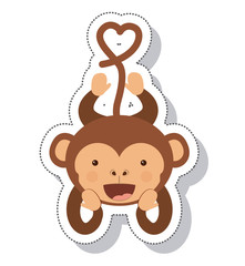 funny monkey isolated icon vector illustration design