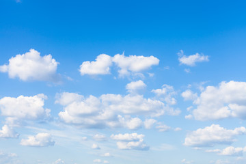 Naklejka na ściany i meble many small clouds in blue sky in sunny day