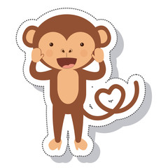 funny monkey isolated icon vector illustration design