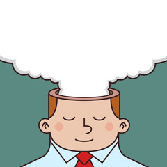 Thinking Bubble From Inside Businessman Head