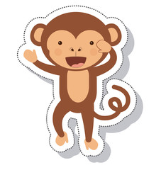 funny monkey isolated icon vector illustration design