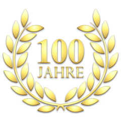 Lorbeerkranz. Gold. 100 jahre 