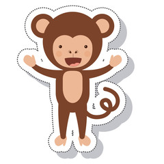 funny monkey isolated icon vector illustration design