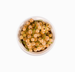 Ripe and tasty white currant isolated on white background. 