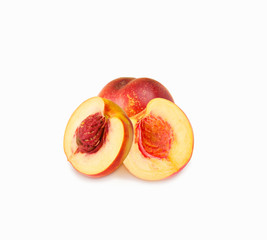 Peaches (nectarine) isolated on white