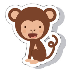 funny monkey isolated icon vector illustration design