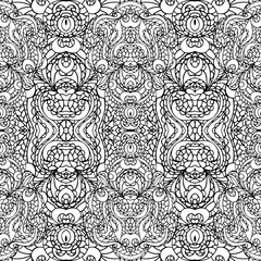Abstract symmetry swirl seamless pattern.Outline