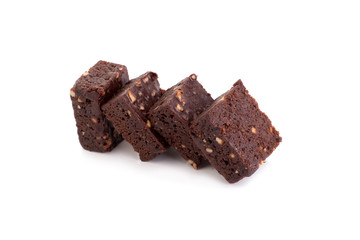 brownies on white background