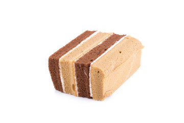 chocolate chiffon cake on white