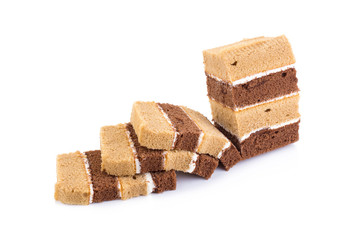 chocolate chiffon cake on white