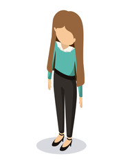woman avatar isometric isolated vector illustration design