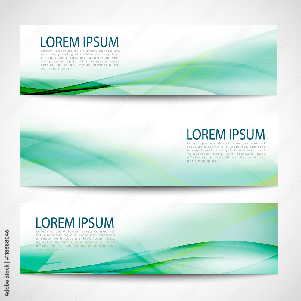 Wall mural abstract header green wave white vector design