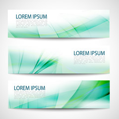 Fototapeta premium Abstract header green wave white vector design