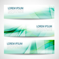 Fototapeta premium Abstract header green wave white vector design