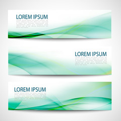 Fototapeta premium Abstract header green wave white vector design