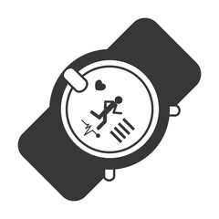 watch running healthy lifestyle gym fitness icon. Flat and Isolated design. Vector illustration