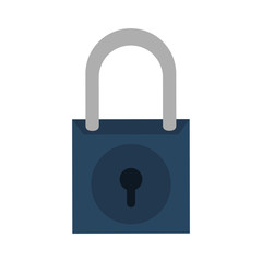 padlock blue security system metal icon. Flat and Isolated design. Vector illustration