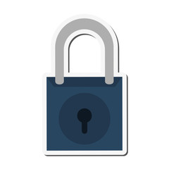 padlock blue security system metal icon. Flat and Isolated design. Vector illustration