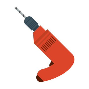 drill tool construction repair icon. Flat and Isolated design. Vector illustration