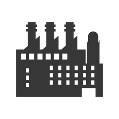 building plant factory industry icon. Flat silhouette and Isolated design. Vector illustration