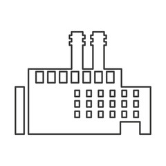 building plant factory industry icon. Flat silhouette and Isolated design. Vector illustration