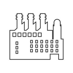 building plant factory industry icon. Flat silhouette and Isolated design. Vector illustration