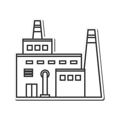 building plant factory industry icon. Flat silhouette and Isolated design. Vector illustration