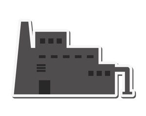 building grey metal plant factory industry icon. Colorful Flat and Isolated design. Vector illustration