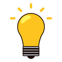 light bulb energy power cartoon icon. Flat and Isolated design. Vector illustration