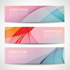 Abstract header blue pink wave white vector design. colorful background