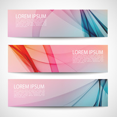 Fototapeta premium Abstract header blue pink wave white vector design. colorful background