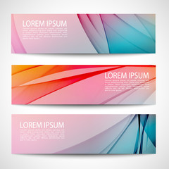 Fototapeta premium Abstract header blue pink wave white vector design. colorful background