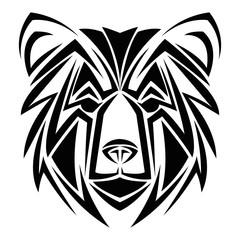 bear tattoo animal draw abstract icon. flat and isolated design. Vector illustration