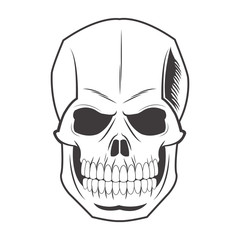 skull tattoo face gothic death evil icon. flat and isolated design. Vector illustration