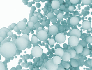 Large group of blue spheres