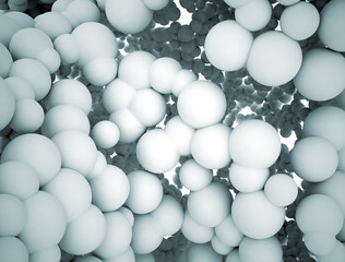 Abstract White Spheres Particles 3D Background