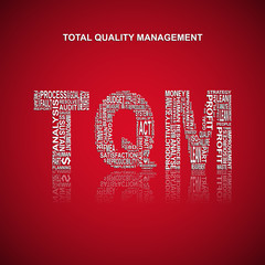 Total quality management typography background