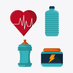 heart bottle protein healthy lifestyle gym fitness icon. Colorful design. Vector illustration